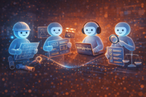 Schéma d'une escouade d'assistants IA pour l'ingénierie pédagogique